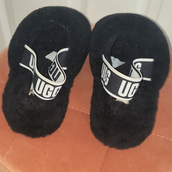UGG Fluff Yeah Slide Sandals In Black Size 7 - Picture 5 of 7
